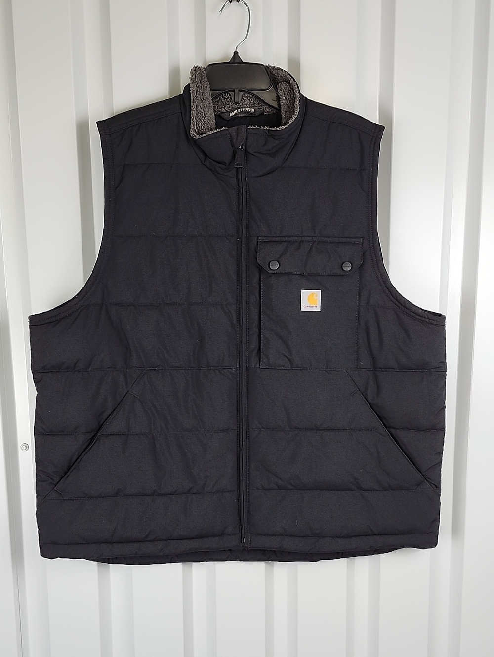 Carhartt Mens Montana Loose Black Insulated Work Vest Sherpa #105475 Size XL EUC